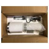 Cayden 6.5 in 1-Light Brushed Nickel Shaded Pendant Light with Clear Plus Etched Opal Glass Shade, No Bulbs Included Customer Returns See Pictures