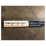 Hampton Bay 4 ft. Brushed Nickel Integrated LED Ceiling Mount Direct wire Track Lighting Kit with Flared Linear Track Head 3-Light   Customer Returns  See Pictures