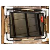 StyleWell Medium Rectangle Black & Gold Modern Accent Mirror (32 in. H x 24 in. W) Customer Returns  See Pictures