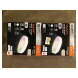 Lot of Commercial Electric 13 in. White Smart Gradient Light Flush Mount with Bluetooth Speaker Powered by Hubspace Customer Returns  See Pictures