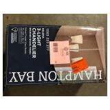 Hampton Bay Helena 19 in 3-Light Brushed Nickel Hanging Chandelier with Frosted Glass Shades for Dining Room   Customer Returns  See Pictures