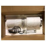 Cayden 6.5 in 1-Light Brushed Nickel Shaded Pendant Light with Clear Plus Etched Opal Glass Shade, No Bulbs Included  Customer Returns  See Pictures