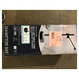 Hampton Bay 22 in. Indoor Black Integrated LED Table Lamp with Built-in Wireless Charging Pad   Customer Returns  See Pictures