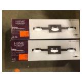 Lot of Home Decorators Collection Montrose 23.75 in. 3-Light Contemporary Bronze Dimmable Bathroom Vanity Light with Etched Glass Shade Customer Returns  See Pictures