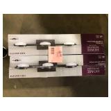 Lot of Home Decorators Collection Montrose 23.75 in. 3-Light Contemporary Bronze Dimmable Bathroom Vanity Light with Etched Glass Shade Customer Returns  See Pictures