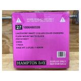 Lakeshore Smart 13 in. LED Color Changing Flush Mount Matte Black Hampton Bay