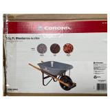 CORONA 5 Cubic Foot Wheelbarrow in A Box Heavy Duty Garden Cart with 15 Inch Flat Free Tire for Outdoor Gardening, Yards, Planting