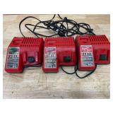 Lot of 3 - Milwaukee M12/M18 Charger Model # 48-59-1812