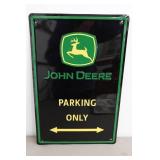 John Deere Raised Metal Parking Sign