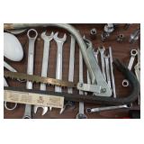 Assorted Hardware - Craftsman Wrenches, Saw, Screws, Duster