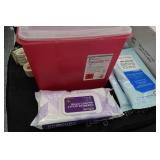 Assorted Medical - Safety Belts, Needle Container, Bathing Cloths