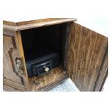 Glass Top Hexagon Table with Sentry Box Bolted Inside