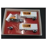 Winross Yellow Semi Truck and Trailers 1:64 Scale Replica