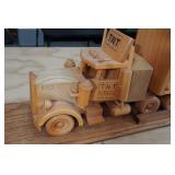 Large Wooden USB Holland Semi and Trailer Model