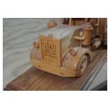 Large Wooden USB Holland Semi and Trailer Model