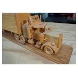 Large Wooden USB Holland Semi and Trailer Model