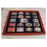 *19* Framed Bradford Exchange Budweiser Belt Buckles