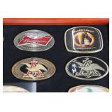 *19* Framed Bradford Exchange Budweiser Belt Buckles