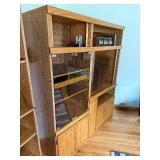 Wood Entertainment Center with Contents