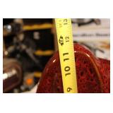 Red Glazed Ceramic Elephant Sculpture