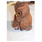Decorative Mother and Baby Owl Figurine Set