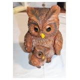 Decorative Mother and Baby Owl Figurine Set