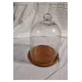 Glass Display Dome with Wooden Base