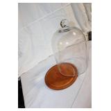 Glass Display Dome with Wooden Base