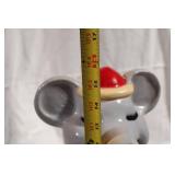 16-Inch Ceramic Christmas Mouse Decorative Figurine with Light