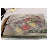 Indiana Glass Company Rainbow Mist Snack Tray with Dividers