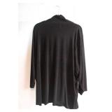 Black Notations Woman Blouse with Button Detail