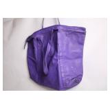 Purple Faux Leather Tote Bag