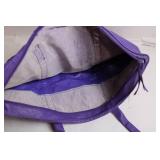 Purple Faux Leather Tote Bag