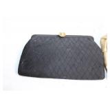 Set of 2 Clutch Bags - Black Quilted and Gold Leather by M. Asam
