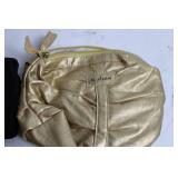 Set of 2 Clutch Bags - Black Quilted and Gold Leather by M. Asam