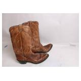 Vintage Brown Leather Cowboy Boots