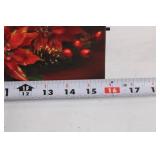 Poinsettia Candles LED Canvas Wall Art - 15x11 Inch