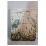 Pair of Heron-Themed Wall Art Panels by Fujian Jianou Furen Wood Industry