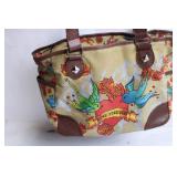 Vintage Love Forever Canvas and Leather Handbag