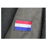 Dutch Military Green Wool Sweater with Epaulettes and Flag Patch