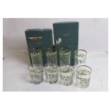 Set of 8 Lenox Holiday Glasses with Holly and Berry Design