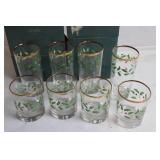 Set of 8 Lenox Holiday Glasses with Holly and Berry Design
