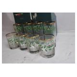 Set of 8 Lenox Holiday Glasses with Holly and Berry Design