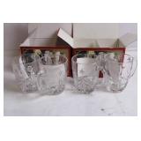 Set of 8 Crystal Holiday Mugs with Star Design