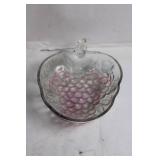 Decorative Fruit-Shaped Glass Bowl with Grape Design
