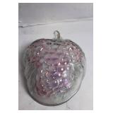 Decorative Fruit-Shaped Glass Bowl with Grape Design