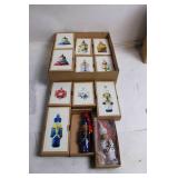 Set of 12 Handpainted Glass Christmas Ornaments
