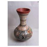 Handcrafted Decorative Terracotta Vase with Colorful Patterns