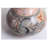 Handcrafted Decorative Terracotta Vase with Colorful Patterns