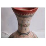 Handcrafted Decorative Terracotta Vase with Colorful Patterns